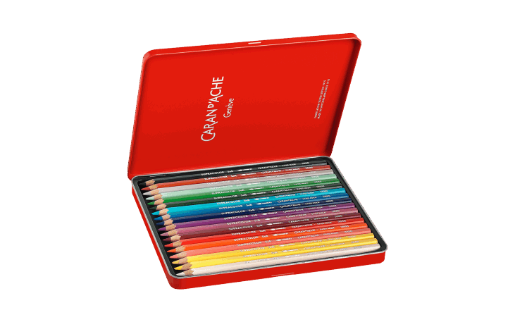 新品 CARAN D'ACHE  SUPRACOLOR soft 120色セット カラン ダッシュ 3888-920 スプラカラーソフト 120色木箱セット