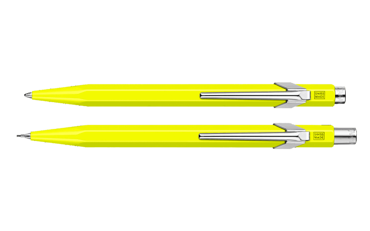 849 蛍光イエロー ボールペン（青芯）＋メカニカルペンシル0.7mmセット