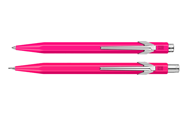 849 蛍光ピンク ボールペン（青芯）＋メカニカルペンシル0.7mmセット