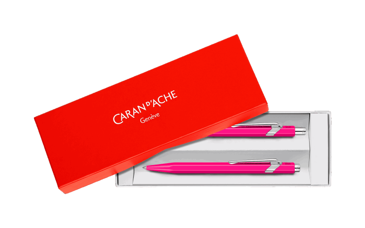 Set 849™ FLUO Pink Ballpoint Pen + Mechanical Pencil | Caran d'Ache US