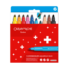 Cardboard boxe of Maxi 10 Fibre-tipped pens SWISSCOLOR