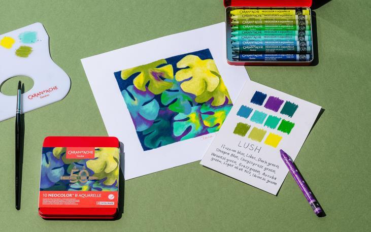 ネオカラーⅡ水溶性ワックスパステル 50周年 10色セット “LUSH