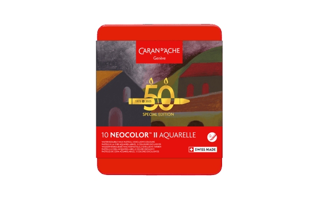 ネオカラーⅡ水溶性ワックスパステル　50周年 10色セット　“DARK”