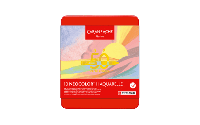 Box of 10 NEOCOLOR™ II Aquarelle Pastels 50 Years Pastel – Special Edition