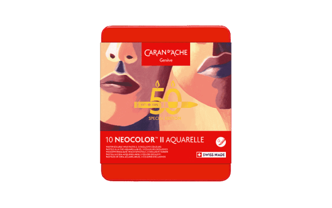 Box of 10 NEOCOLOR™ II Aquarelle Pastels 50 Years Portrait – Special Edition