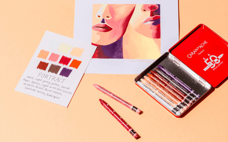 ネオカラーⅡ水溶性ワックスパステル 50周年 10色セット “PORTRAIT