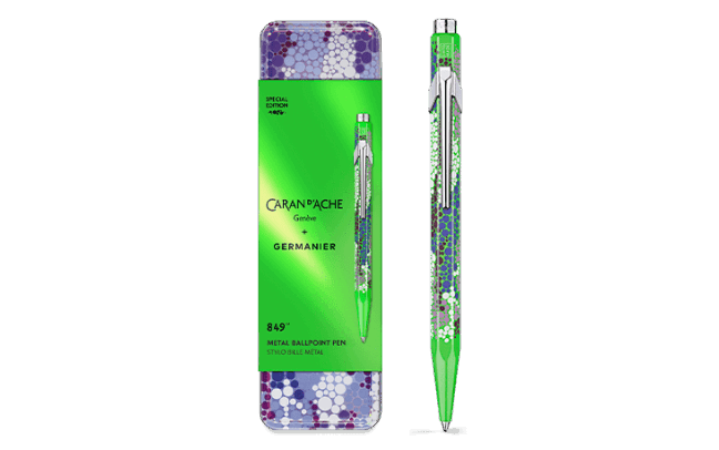 Caran D'Ache Stylo à Bille 849 Paul Smith Cobalt/Emeraude - Édition Limitée En Slimpack Avec Recharge Noire