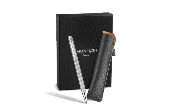 ECRIDOR™ ZEN Platinum Set Ballpoint Pen & Leather Case – Special