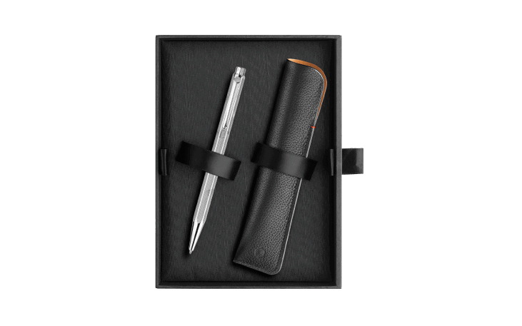 筆記具 Caran d'Ache Ecridor Venetian BP ECRIDOR™ ZEN Platinum Set Ballpoint Pen & Leather Case – Special