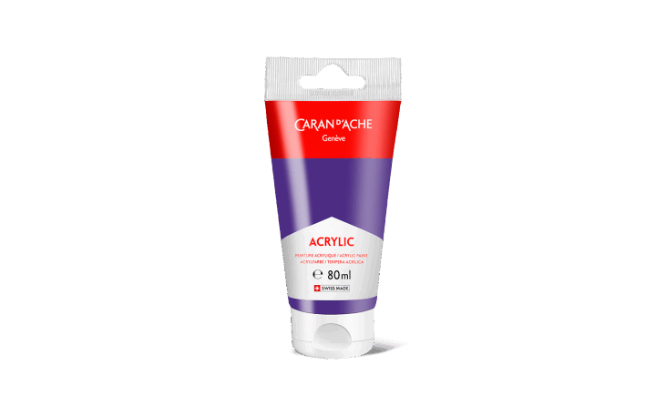 アクリリック 水性アクリル絵具 バイオレット - 80ml チューブ | Caran