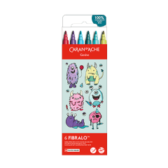 Kawaii-Set 6 Fasermaler Fibralo™ Funny Monsters