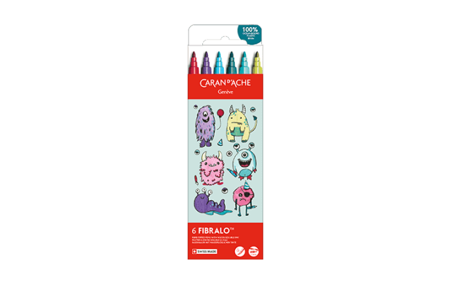 Set Kawaii 6 Feutres Fibralo™ Funny Monsters