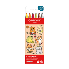Kawaii-Set 6 Fasermaler Fibralo™ Cute Animals