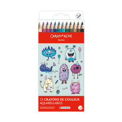 Kawaii-Set 12 Farbstifte Swisscolor Aquarell Funny Monsters