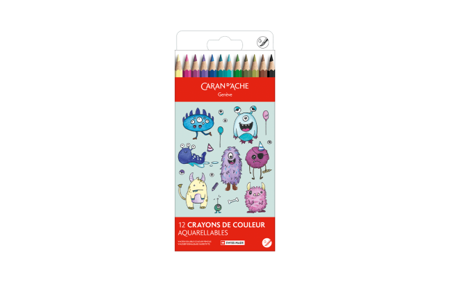 Kawaii-Set 12 Farbstifte Swisscolor Aquarell Funny Monsters