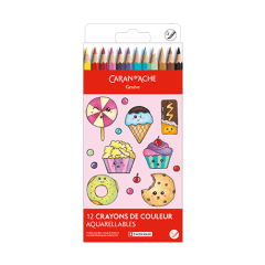 Kawaii-Set 12 Farbstifte Swisscolor Aquarell Candy World