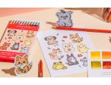 Set Kawaii 12 Crayons de couleur Swisscolor Aquarellable Cute Animals