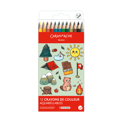 Kawaii-Set 12 Farbstifte Swisscolor Aquarell Swiss Mountain