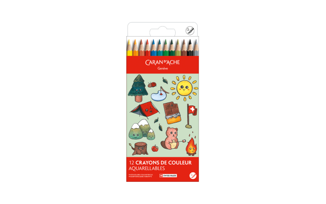 Kawaii-Set 12 Farbstifte Swisscolor Aquarell Swiss Mountain