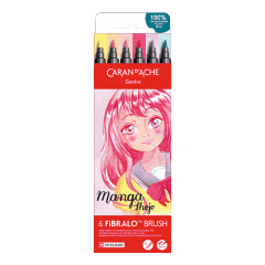 Set 6 Fibre-tipped Pens Fibralo™ Brush Manga Shojo
