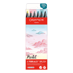 Set 6 Fibre-tipped Pens Fibralo™ Brush Pastel