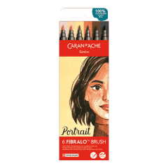 Set 6 Fibre-tipped Pens Fibralo™ Brush Portrait