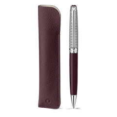 Set Ballpoint Pen Léman™ Toile de Jouy & Burgundy Leather Case