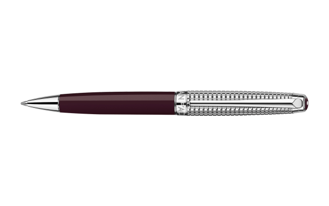 Set Stylo Bille Léman™ Toile de Jouy & Étui en Cuir Bordeaux