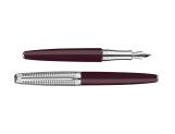 Set Stylo Plume Léman™ Toile de Jouy & Étui en Cuir Bordeaux