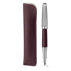 Set Fountain Pen Léman™ Toile de Jouy & Burgundy Leather Case