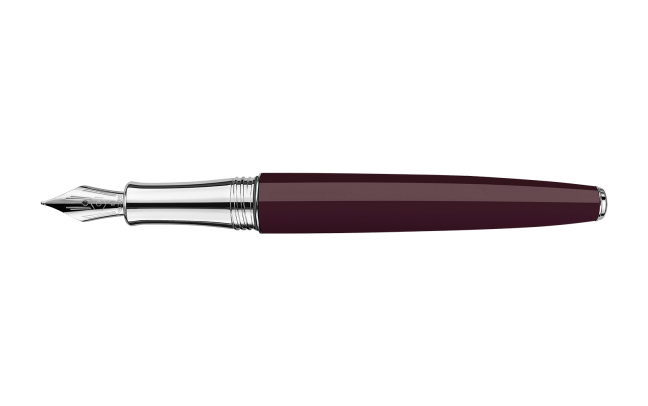 Set Stylo Plume Léman™ Toile de Jouy & Étui en Cuir Bordeaux