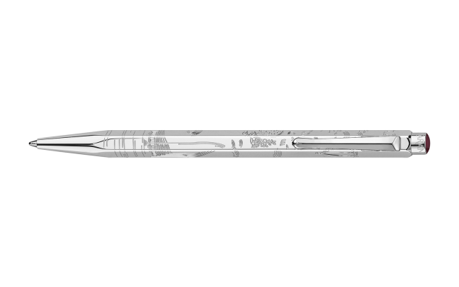 Set Ballpoint Pen Ecridor™ Toile de Jouy & Burgundy Leather Case