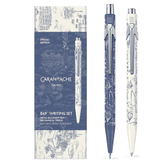 Set Ballpoint Pen & Mechanical Pencil 849™ Toile de Jouy White & Blue