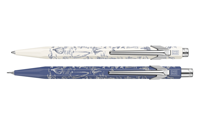 Set Stylo Bille & Porte-Mine 849™ Toile de Jouy Blanc & Bleu