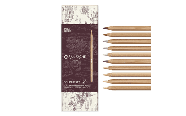 Set 10 Crayons de Couleur Toile de Jouy