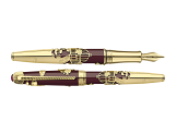 Stylo Plume Toile de Jouy Prestige Bordeaux