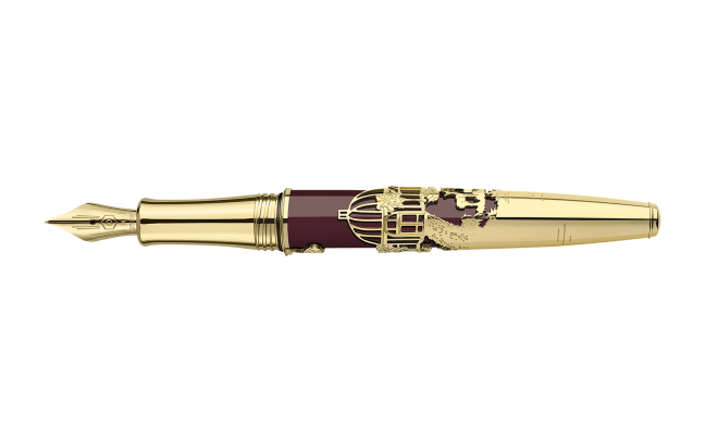 Stylo Plume Toile de Jouy Prestige Bordeaux