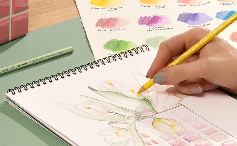 Caran D’Ache Supracolor Soft Aquarellstifte – Leuchtende Farben & Hohe Deckkraft (Lachs)